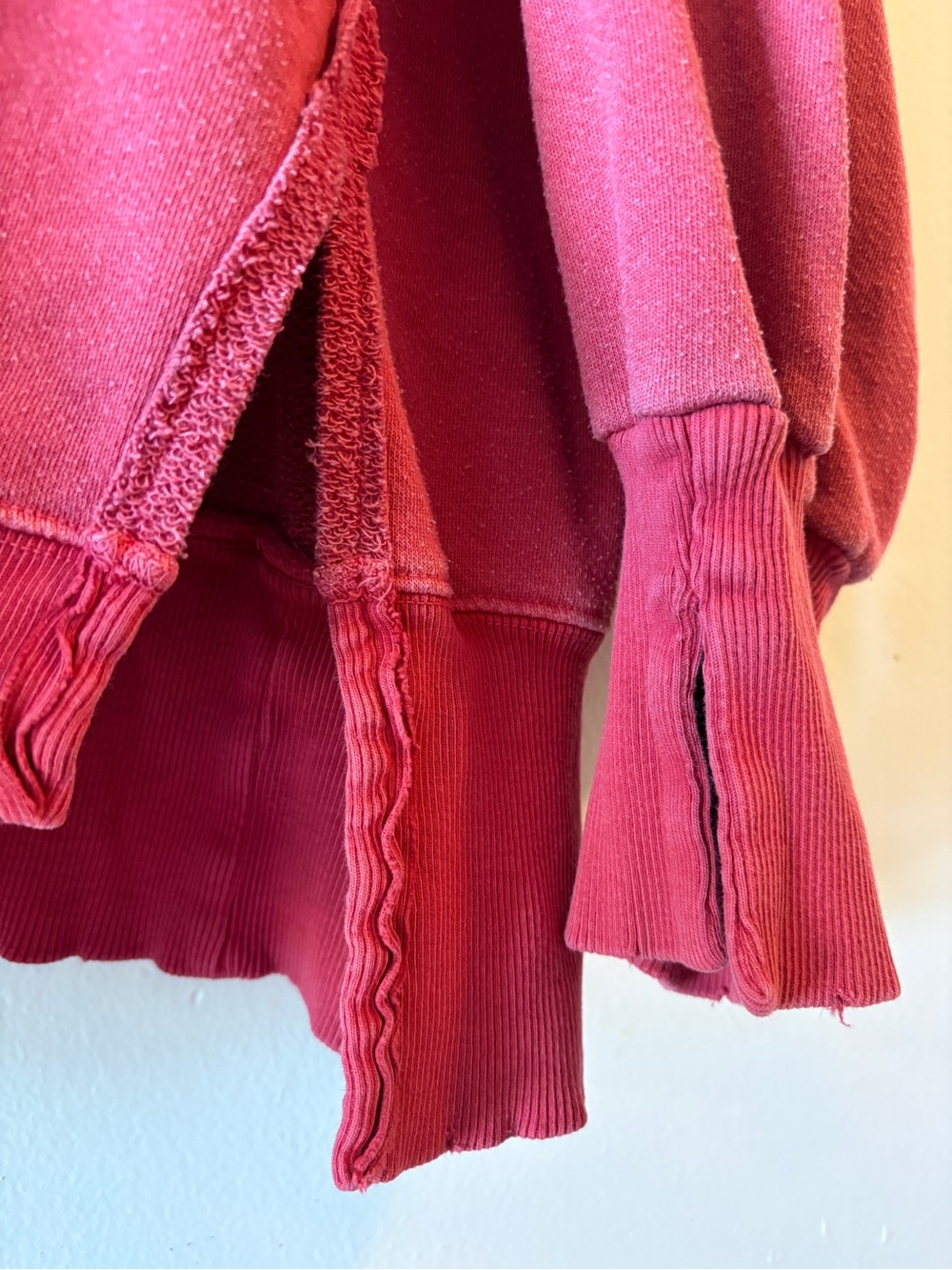 Free People We the Free Camden Sweatshirt Sz Large Oversized Distressed Pullover - Picture 4 of 9